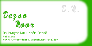 dezso moor business card