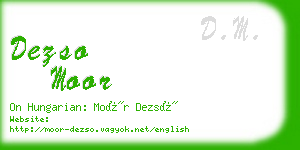 dezso moor business card
